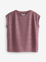 Plum Purple Cap Sleeve Slub T-Shirt - Image 1 of 1