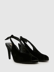 Schuh Scottie Velvet Peep Toe Sandals - Image 2 of 4