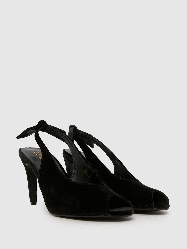 Schuh Scottie Velvet Peep Toe Sandals - Image 2 of 4