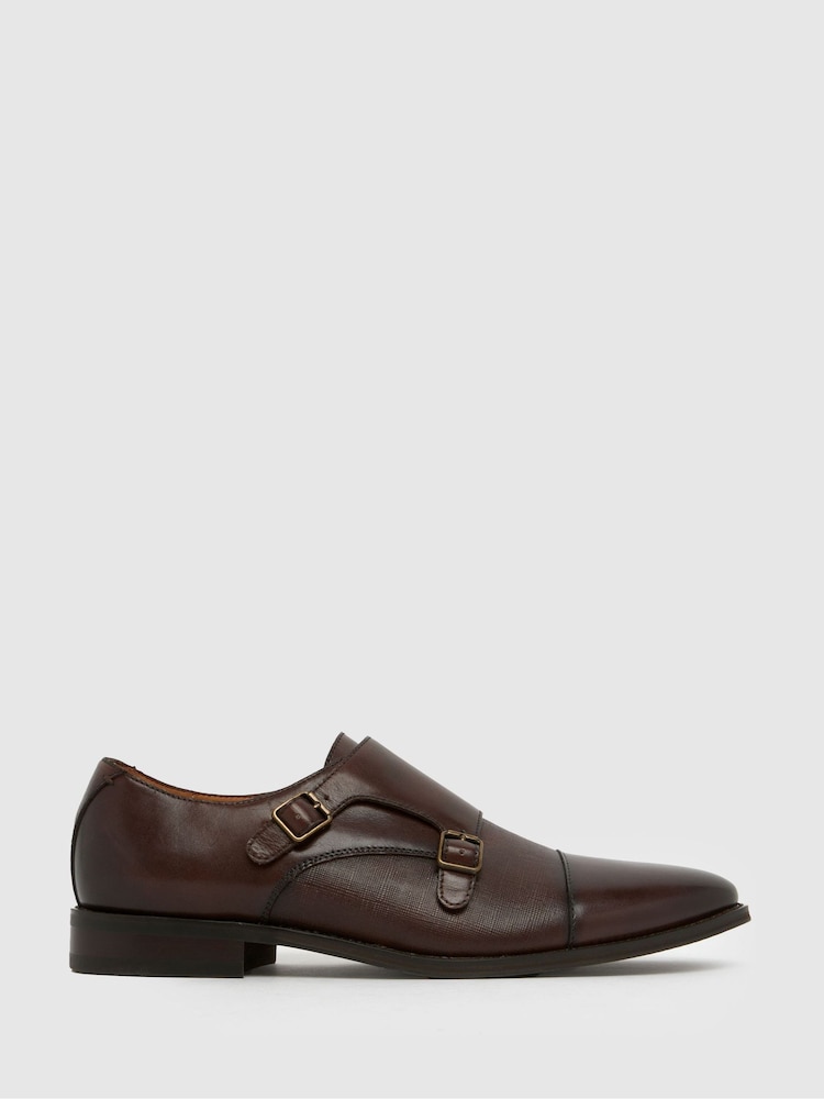 Rocky Leather Monk Brown Shoes - Image 1 of 4