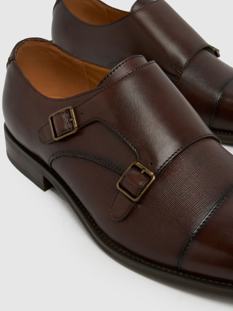 Rocky Leather Monk Brown Shoes - Image 4 of 4