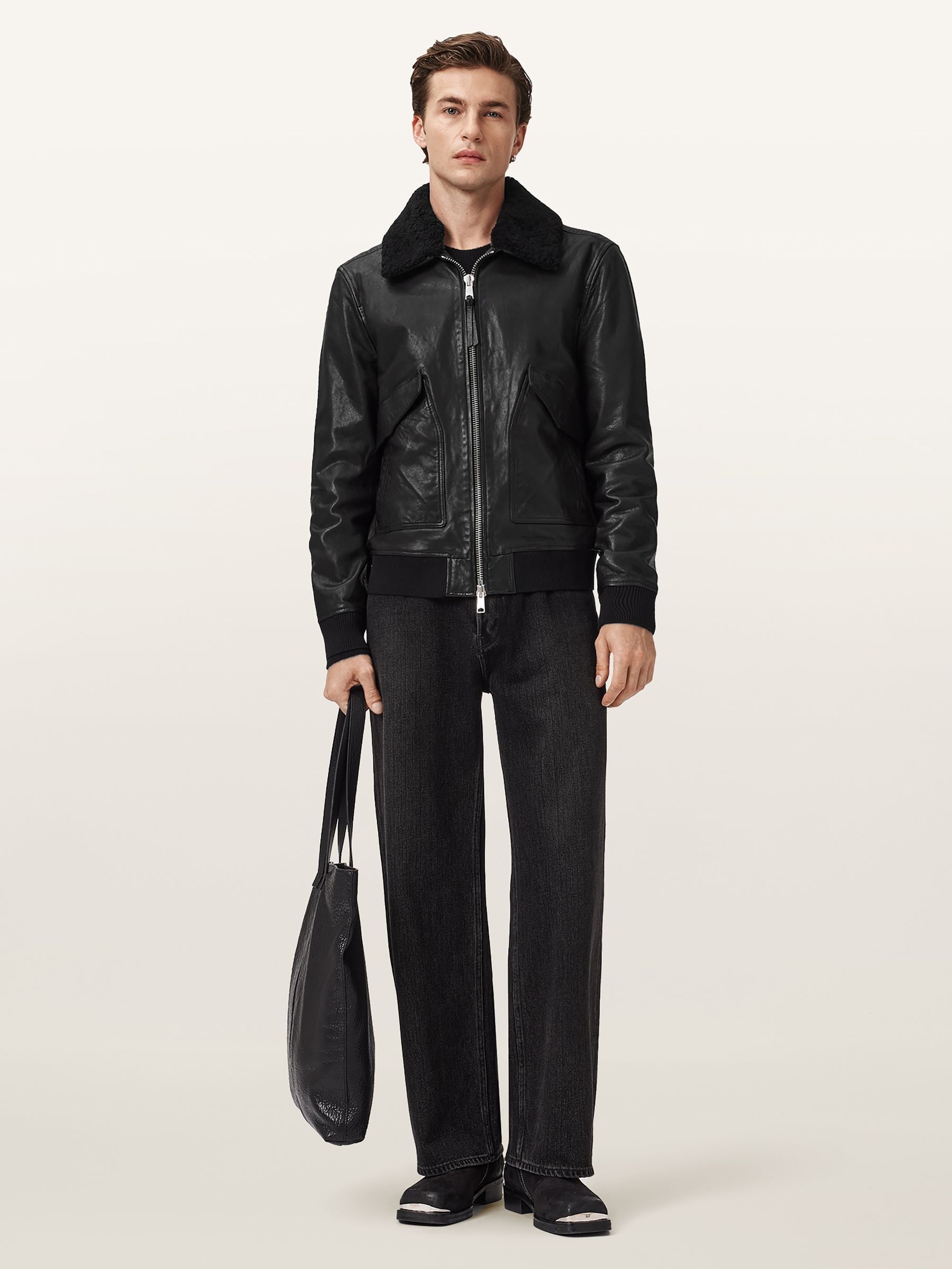 ミュージシャン LONG AVIATOR JACKET Buy AllSaints Black Vaucluse Aviator Jacket from Next USA