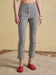 Joules Blue Gingham Capri Cropped Trousers - Image 10 of 11