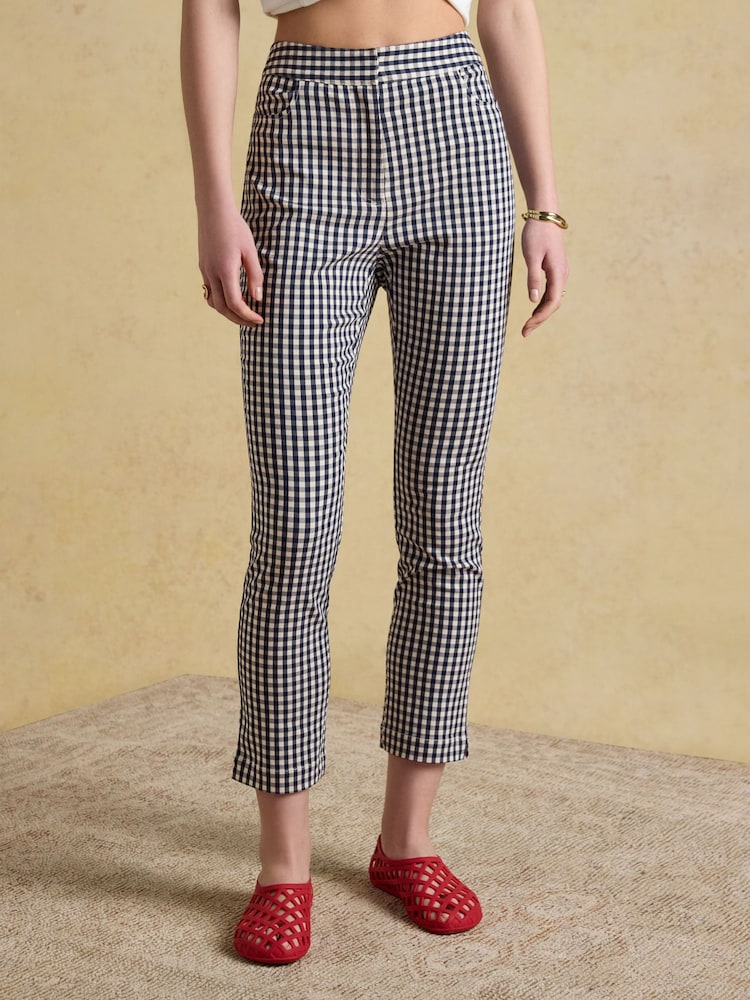 Joules Blue Gingham Capri Cropped Trousers - Image 11 of 11 Joules Blue Gingham Capri Cropped Trousers - Image 11 of 11