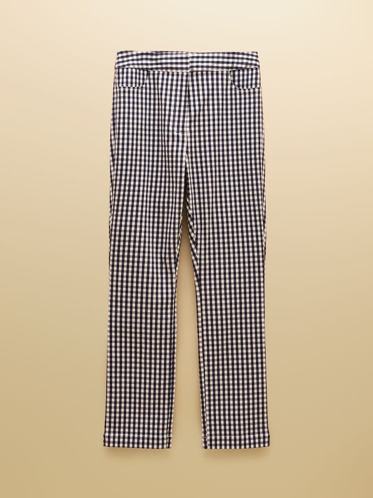 Joules Blue Gingham Capri Cropped Trousers - Image 8 of 8 Joules Blue Gingham Capri Cropped Trousers - Image 8 of 8
