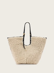AllSaints Black Ara Shearling Tote - Image 1 of 6