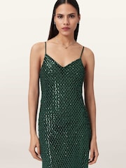 AllSaints Green Chantelle Dress - Image 2 of 7