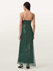 AllSaints Green Chantelle Dress - Image 3 of 7