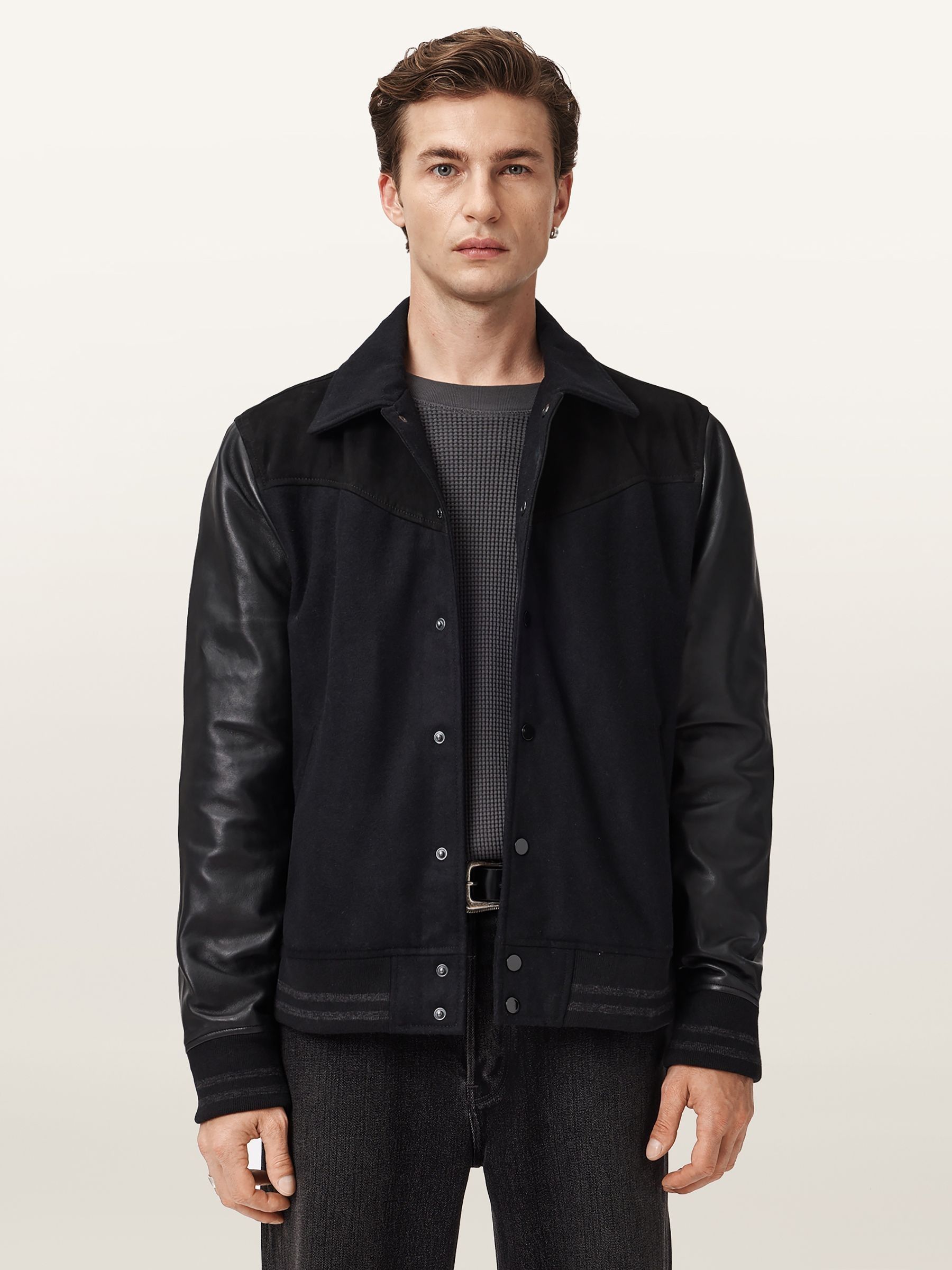 Buy AllSaints Black Endleton Bomber Jacket from Next USA