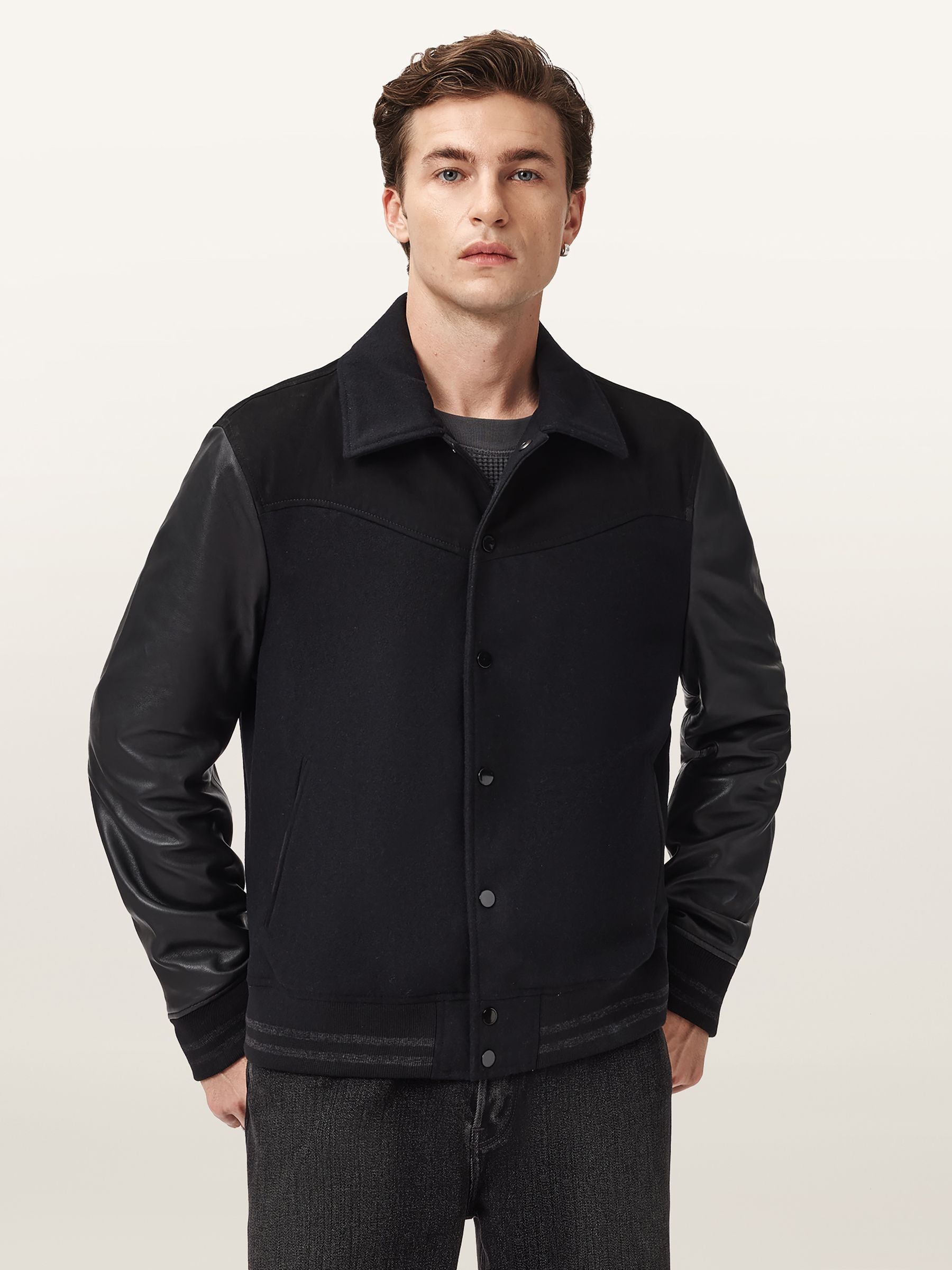 ALLSAINTS UTILITY LTHR BOMBER牛革（Black） Buy AllSaints Black Endleton Bomber Jacket from Next USA