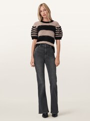 AllSaints Grey Maisie Flare Jeans - Image 1 of 7