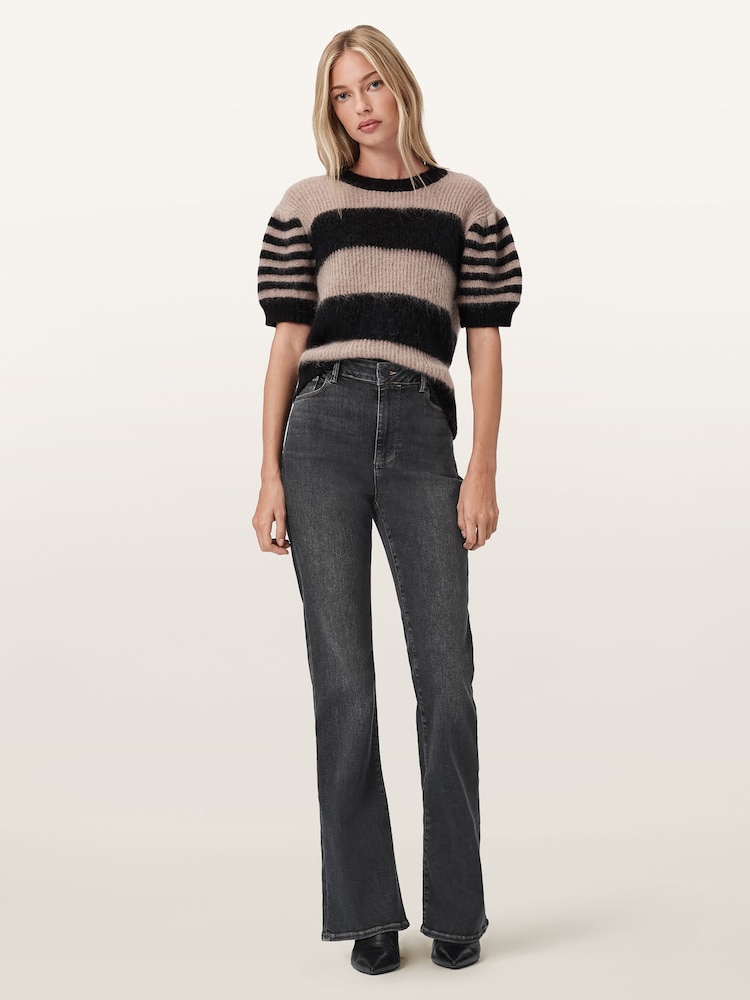 AllSaints Grey Maisie Flare Jeans - Image 1 of 7