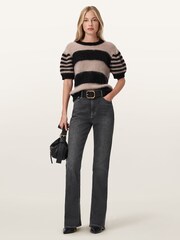 AllSaints Grey Maisie Flare Jeans - Image 3 of 7