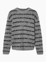 AllSaints Grey Dissolved Crew Jumper - Image 7 of 7