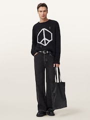 AllSaints Black Message Crew Jumper - Image 3 of 7