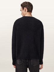 AllSaints Black Message Crew Jumper - Image 6 of 7