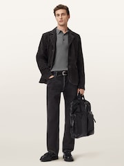 AllSaints Light Grey Mode Merino Wool Long Sleeve Polo Neck Jumper - Image 5 of 8