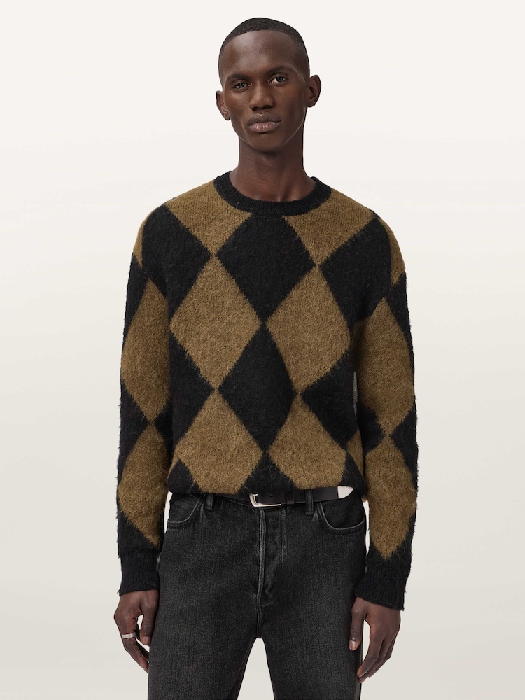 AllSaints Black Bower Crew Jumper - Image 1 of 8
