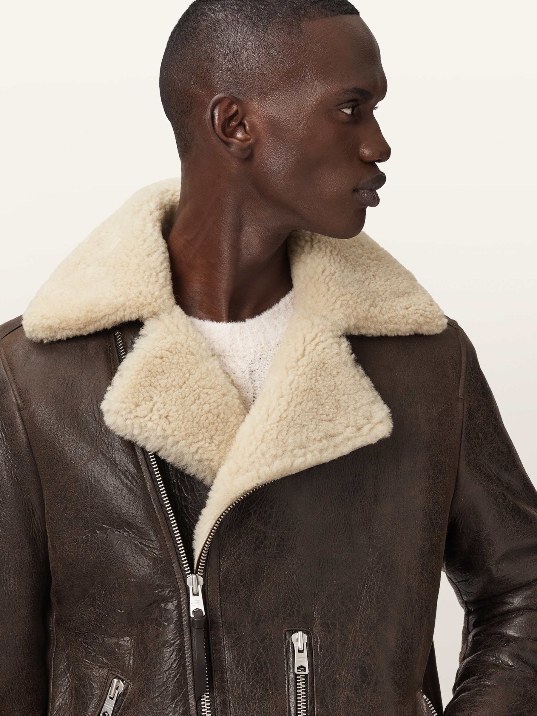 Buy AllSaints Brown Xylon Shrl Biker Jacket from Next USA