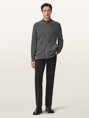 AllSaints Grey Statten Full Zip Jumper - Image 3 of 7