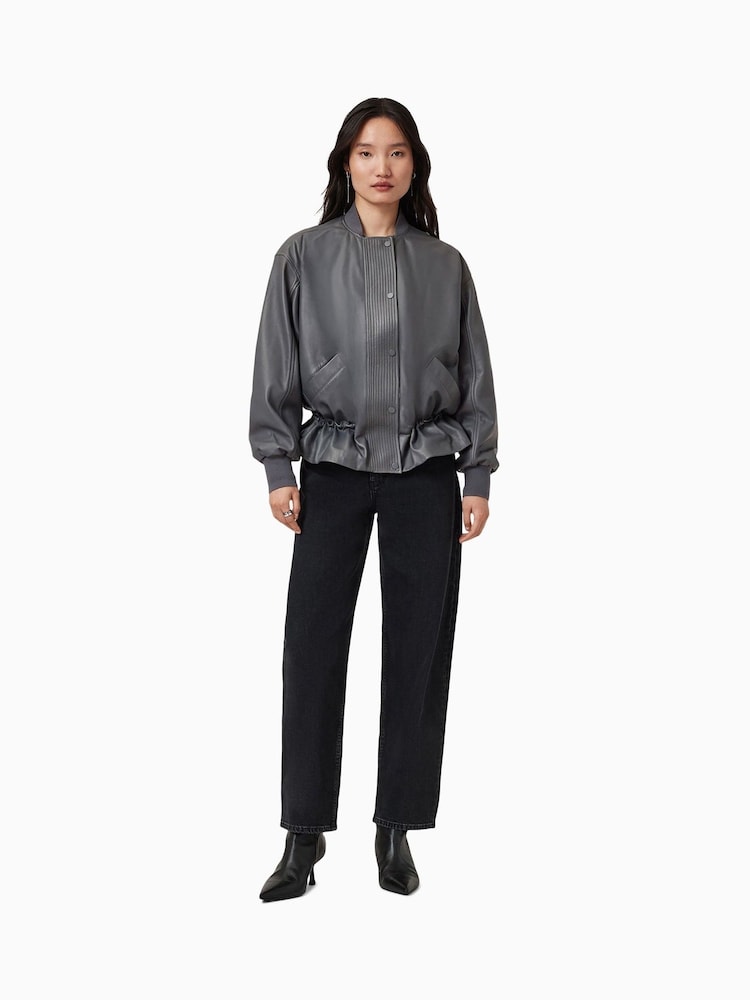 AllSaints Blue Sofi Leather Jacket - Image 2 of 7