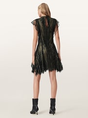 AllSaints Metallic Fleur Dress - Image 7 of 8