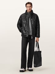 AllSaints Black Brockwell Puffer Jacket - Image 6 of 9