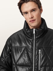 AllSaints Black Brockwell Puffer Jacket - Image 7 of 9