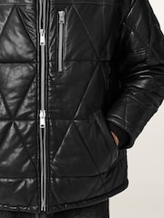 AllSaints Black Brockwell Puffer Jacket - Image 8 of 9