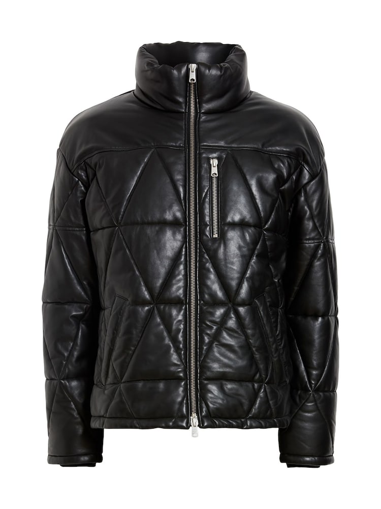 AllSaints Black Brockwell Puffer Jacket - Image 9 of 9
