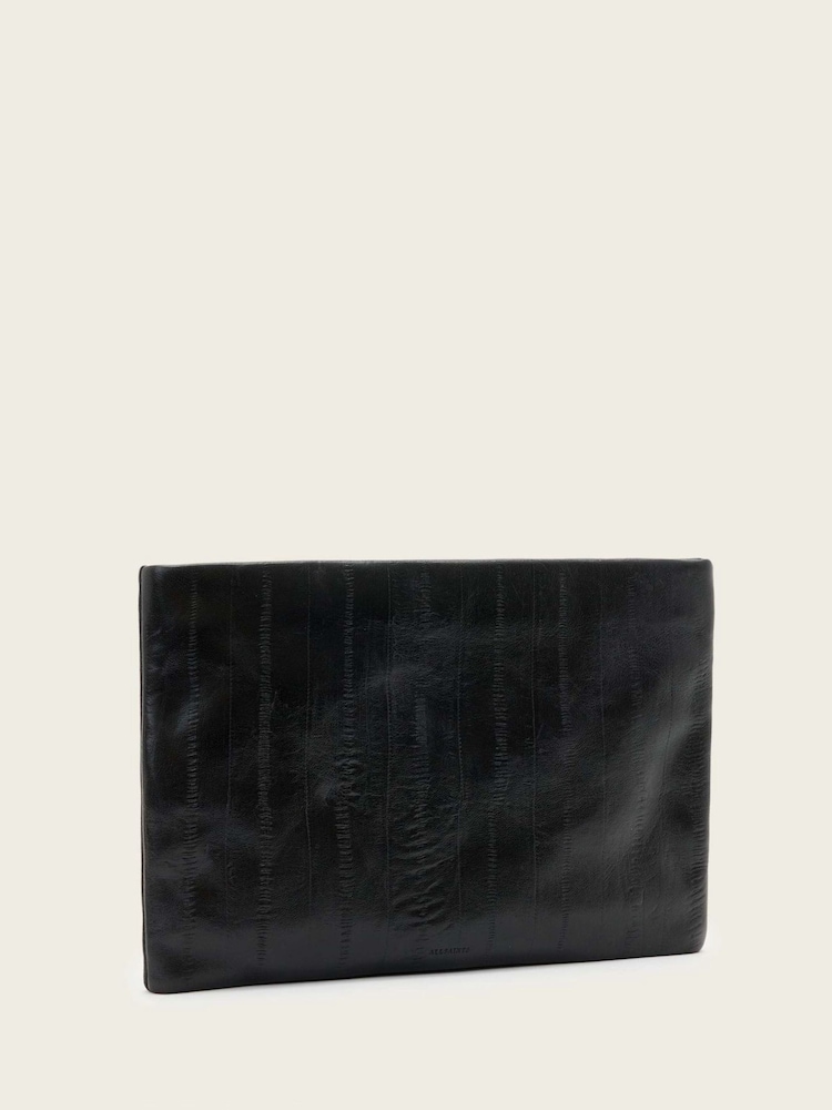 AllSaints Black Bettina Eel Clutch - Image 2 of 3 AllSaints Black Bettina Eel Clutch - Image 2 of 3