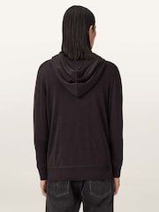 Allsaints Brown Mode Merino Wool Zip-Up Hoodie - Image 4 of 7