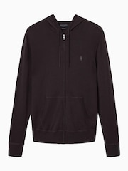 Allsaints Brown Mode Merino Wool Zip-Up Hoodie - Image 7 of 7