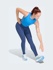 adidas Blue Iconic Running Crop Vest Top - Image 3 of 6