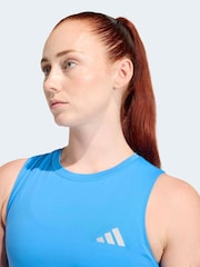 adidas Blue Iconic Running Crop Vest Top - Image 4 of 6