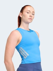 adidas Blue Iconic Running Crop Vest Top - Image 5 of 6