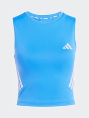 adidas Blue Iconic Running Crop Vest Top - Image 6 of 6