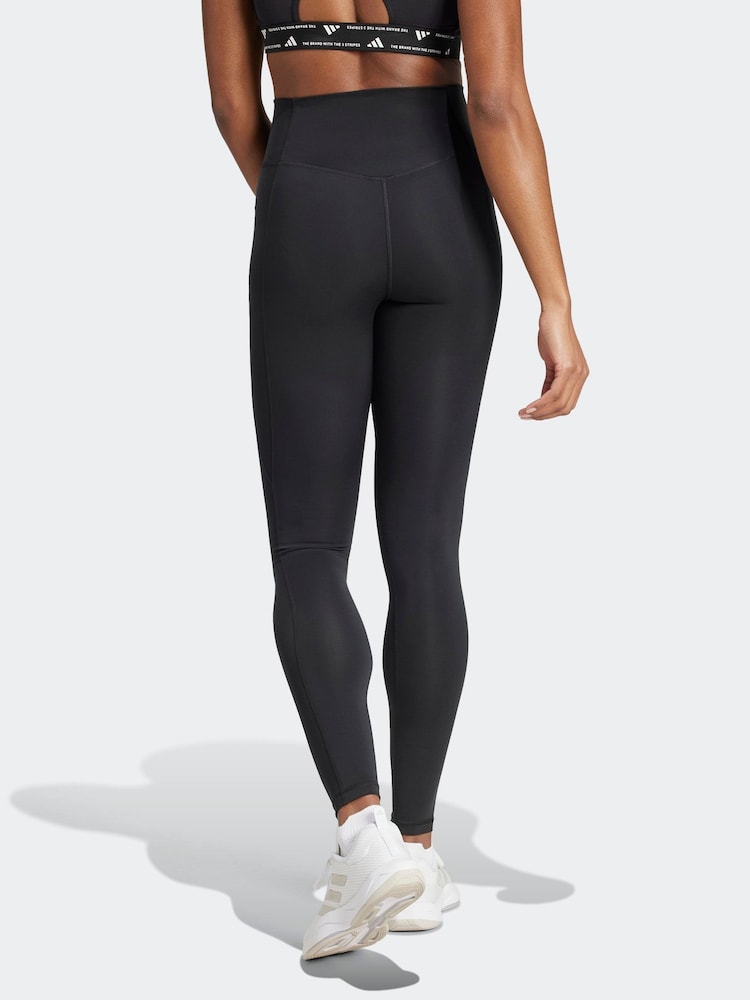 adidas Black Optime Essentials Stay In Play Full Length Leggings - Image 2 of 6