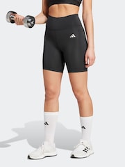 adidas Black Optime Essentials Stash Pocket 7 inch Bike Shorts - Image 1 of 6