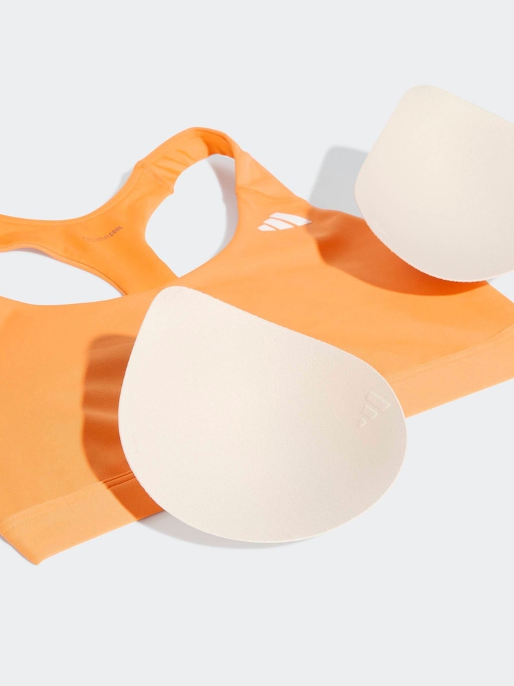 adidas Orange Optime Essentials Workout Medium Support Sports Bra - Image 7 of 7 adidas Orange Optime Essentials Workout Medium Support Sports Bra - Image 7 of 7