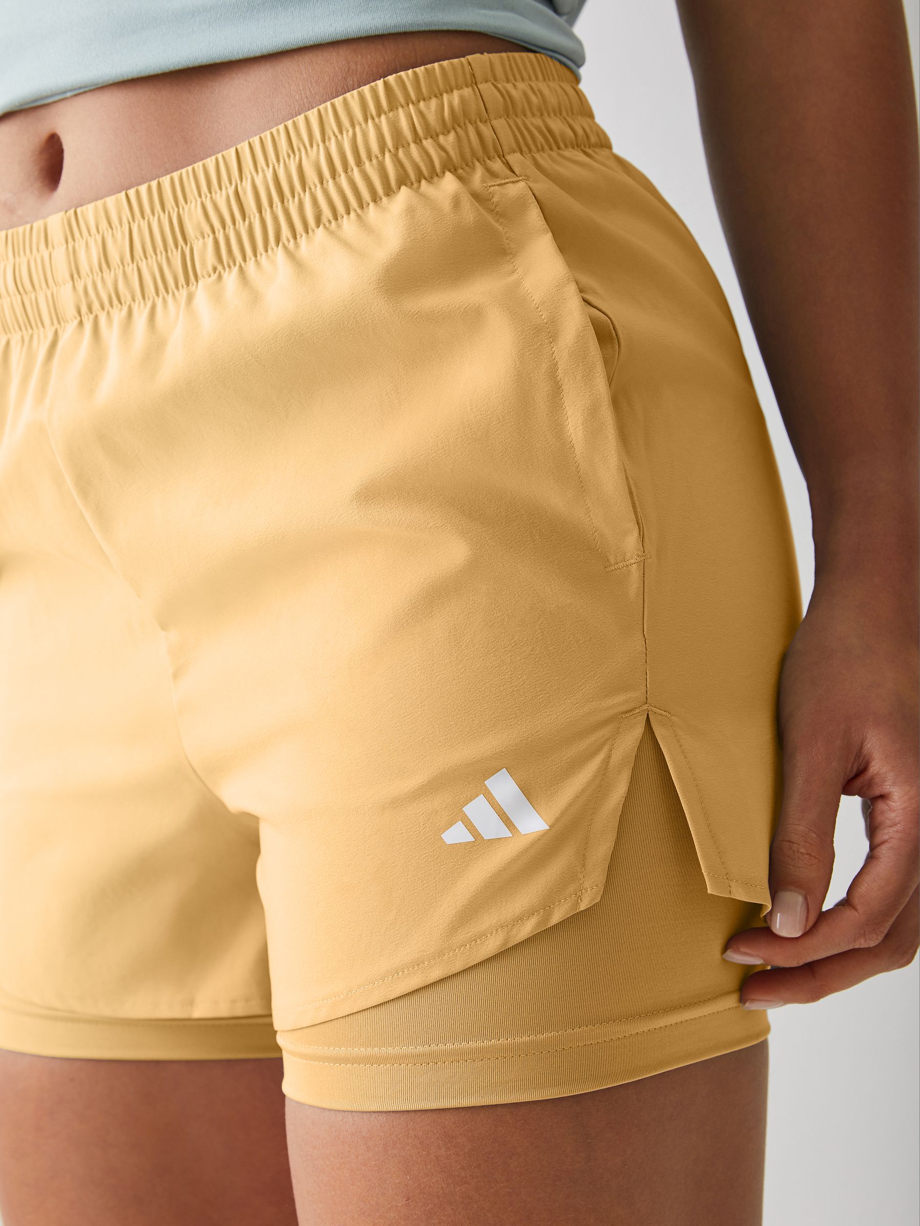Buy adidas Yellow Workout Essentials 2In1 Shorts from the Next UK