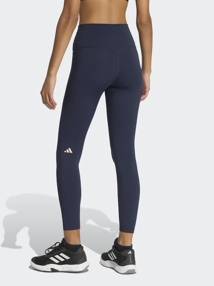 adidas Black 3 -Stripes Studio All Me 7/8 X Over Leggings - Image 2 of 3