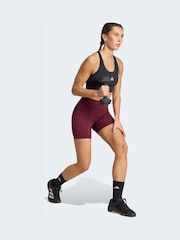 adidas Brown 3-Stripe Studio All Me Bike Shorts - Image 3 of 6