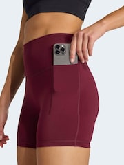 adidas Brown 3-Stripe Studio All Me Bike Shorts - Image 5 of 6