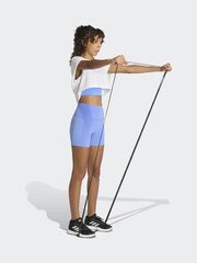 adidas Blue 3-Stripe Studio All Me Bike Shorts - Image 3 of 6