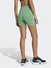adidas Green 3-Stripe Studio All Me Bike Shorts - Image 3 of 6