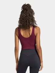 adidas Purple 3-Stripe Studio All Me Low Support Sports Vest - Image 2 of 6