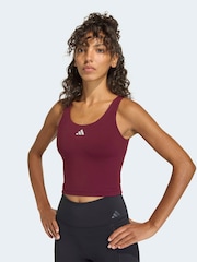 adidas Purple 3-Stripe Studio All Me Low Support Sports Vest - Image 4 of 6