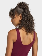 adidas Purple 3-Stripe Studio All Me Low Support Sports Vest - Image 5 of 6