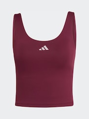 adidas Purple 3-Stripe Studio All Me Low Support Sports Vest - Image 6 of 6